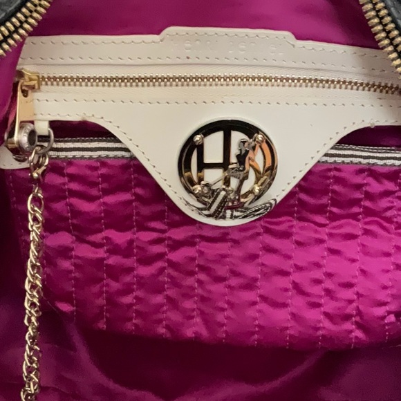 3-fer Vintage Henri Bendel Black WEST 57th Box Barrel Bag, wristlet & mirror - Picture 17 of 17